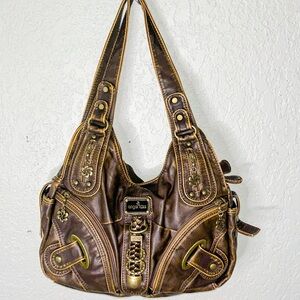 Y2K Dark Brown Leather Shoulder Bag